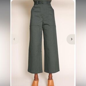 First Rite High-Waisted Wide Leg Utility Pants - Dark Olive